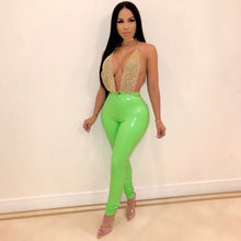 Load image into Gallery viewer, Women Latex Faux Pu Leather Pants Trousers Push Up High Waist Skinny Pants