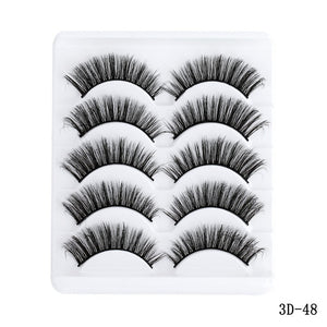 5 pairs 5D Mink Eyelashes Natural Soft Eyelashes Extension
