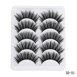 5 pairs 5D Mink Eyelashes Natural Soft Eyelashes Extension