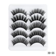 Load image into Gallery viewer, 5 pairs 5D Mink Eyelashes Natural Soft Eyelashes Extension