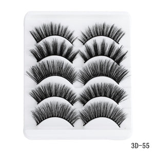 5 pairs 5D Mink Eyelashes Natural Soft Eyelashes Extension