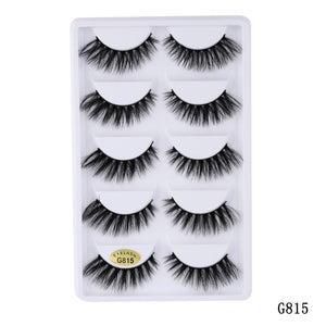 5 pairs 5D Mink Eyelashes Natural Soft Eyelashes Extension