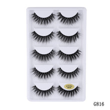 Load image into Gallery viewer, 5 pairs 5D Mink Eyelashes Natural Soft Eyelashes Extension