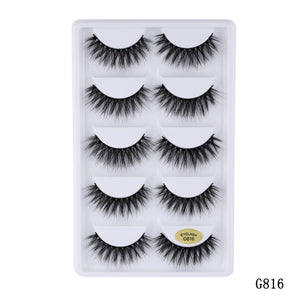 5 pairs 5D Mink Eyelashes Natural Soft Eyelashes Extension