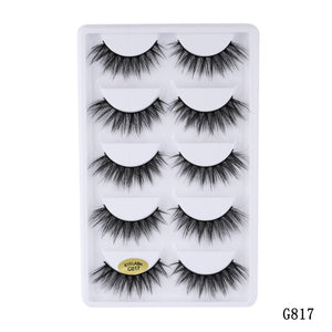 5 pairs 5D Mink Eyelashes Natural Soft Eyelashes Extension