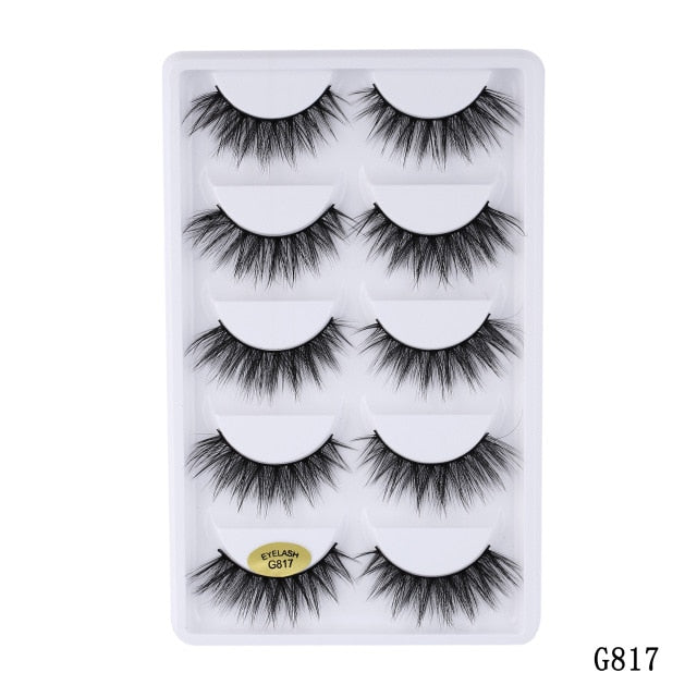 5 pairs 5D Mink Eyelashes Natural Soft Eyelashes Extension