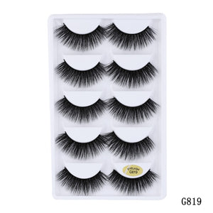 5 pairs 5D Mink Eyelashes Natural Soft Eyelashes Extension