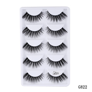 5 pairs 5D Mink Eyelashes Natural Soft Eyelashes Extension