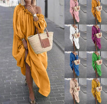 Load image into Gallery viewer, Boho Casual Off The Shoulder Vintage Maxi Dress