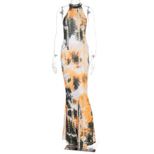 Load image into Gallery viewer, Sexy Tie dye hollow out elegant women maxi dress bodycon