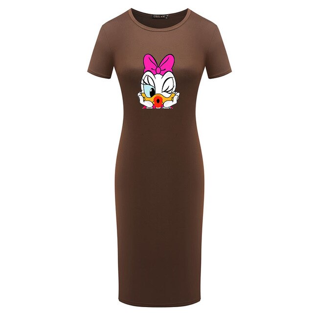 Cartoon Slim Bodycon Dress TETEBELLA Cartoon Slim Bodycon Dress TETEBELLA