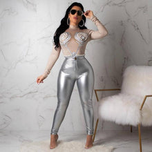 Load image into Gallery viewer, Women Latex Faux Pu Leather Pants Trousers Push Up High Waist Skinny Pants