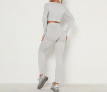 Load image into Gallery viewer, Long Sleeve Top High Waist Belly Control Leggings Clothes