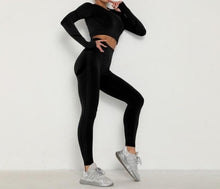 Load image into Gallery viewer, Long Sleeve Top High Waist Belly Control Leggings Clothes